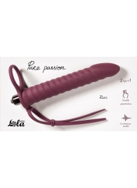 Бордовая вибронасадка для двойного проникновения Rori - 17 см. - Lola Games - купить с доставкой в Самаре
