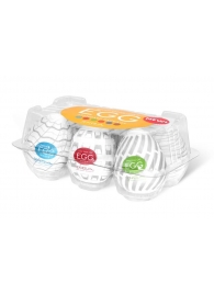 Набор из 6 мастурбаторов Tenga EGG Easy Beat с различным рельефом - Tenga - в Самаре купить с доставкой