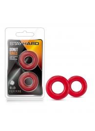 Набор из 2 красных эрекционных колец Stay Hard Donut Rings - Blush Novelties - в Самаре купить с доставкой