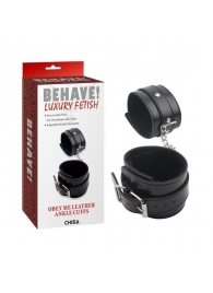 Черные оковы на ноги Obey Me Leather Ankle Cuffs - Chisa - купить с доставкой в Самаре