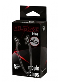 Черные зажимы на соски на цепочке BLAZE DELUXE NIPPLE CLAMPS - Dream Toys - купить с доставкой в Самаре