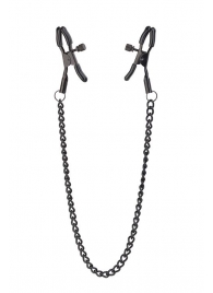 Черные зажимы на соски на цепочке BLAZE DELUXE NIPPLE CLAMPS - Dream Toys - купить с доставкой в Самаре