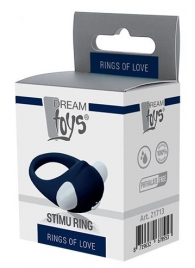 Гладкое синее эрекционное виброкольцо STIMU RING - Dream Toys - в Самаре купить с доставкой