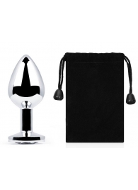 Серебристая анальная пробка с прозрачным стразом - 7,2 см. - Anal Jewelry Plug - купить с доставкой в Самаре