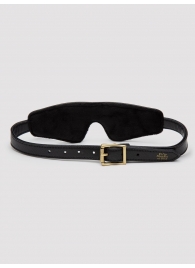 Черная плотная маска на глаза Bound to You Faux Leather Blindfold - Fifty Shades of Grey - купить с доставкой в Самаре