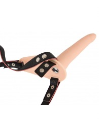 Телесный поясной страпон с вибрацией Vibrating Strap-On - 15,7 см. - Orion - купить с доставкой в Самаре