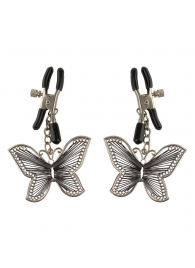 Зажимы на соски с бабочками Butterfly Nipple Clamps - Pipedream - купить с доставкой в Самаре