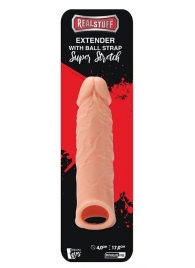 Телесная насадка EXTENDER WITH BALL STRAP 6.5 - 17 см. - Dream Toys - в Самаре купить с доставкой