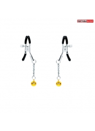 Оригинальные зажимы на соски с желтыми шариками - Notabu - купить с доставкой в Самаре