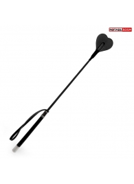 Черный стек с наконечником-сердечком - 54 см. - Notabu - купить с доставкой в Самаре