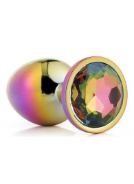 Голографическая анальная втулка с радужным кристаллом - 7,1 см. - Dream Toys - купить с доставкой в Самаре