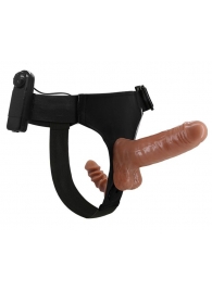 Страпон с вагинальной пробкой и вибрацией Ultra Passionate Harness - 16 см. - Baile - купить с доставкой в Самаре