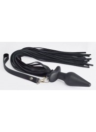 Черная анальная пробка с плетью - Sitabella - купить с доставкой в Самаре