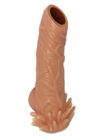 Телесная насадка с усиками и открытой головкой Nude Sleeve L - 14 см. - KOKOS - в Самаре купить с доставкой