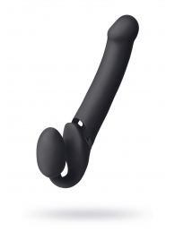 Черный безремневой вибрострапон Vibrating Bendable Strap-On L - Strap-on-me - купить с доставкой в Самаре