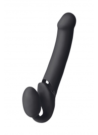 Черный безремневой вибрострапон Vibrating Bendable Strap-On L - Strap-on-me - купить с доставкой в Самаре