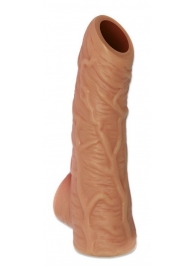 Телесная открытая насадка-реалистик с подхватом мошонки Nude Sleeve S - 10 см. - KOKOS - в Самаре купить с доставкой