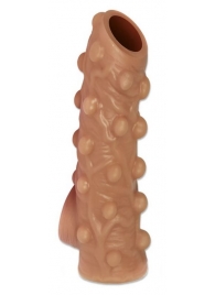 Телесная насадка с бугорками и открытой головкой Nude Sleeve S - 10 см. - KOKOS - в Самаре купить с доставкой