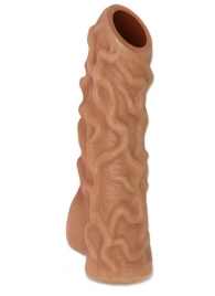 Телесная насадка с венками и открытой головкой Nude Sleeve S - 10 см. - KOKOS - в Самаре купить с доставкой