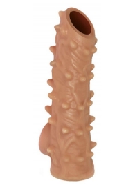 Телесная насадка с шипами и открытой головкой Nude Sleeve S - 10 см. - KOKOS - в Самаре купить с доставкой