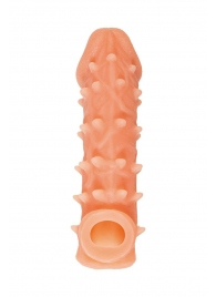 Телесная закрытая насадка с пупырышками Cock Sleeve Size L - 17,6 см. - KOKOS - в Самаре купить с доставкой