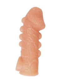 Телесная закрытая насадка с шишечками Cock Sleeve Size M - 15,6 см. - KOKOS - в Самаре купить с доставкой