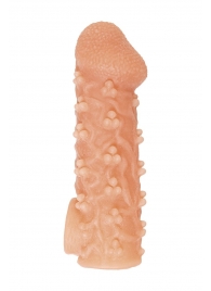 Телесная закрытая насадка с пучками шишечек Cock Sleeve Size M - 15,6 см. - KOKOS - в Самаре купить с доставкой