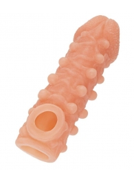 Телесная закрытая насадка с шариками Cock Sleeve Size M - 15,6 см. - KOKOS - в Самаре купить с доставкой