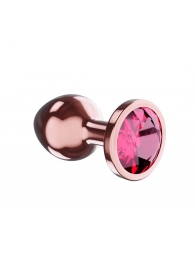 Пробка цвета розового золота с малиновым кристаллом Diamond Ruby Shine S - 7,2 см. - Lola Games - купить с доставкой в Самаре