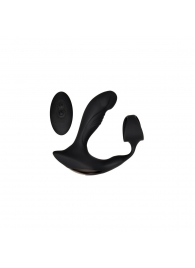 Черный вибромассажер простаты с эрекционным кольцом Strapped   Tapped - Zero Tolerance - в Самаре купить с доставкой