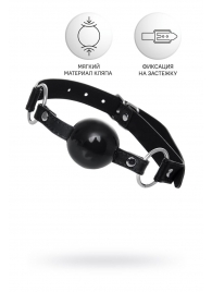 Черный кляп-шар на кожаных ремешках Anonymo - ToyFa - купить с доставкой в Самаре