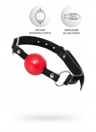 Красный кляп-шар на черных ремешках Anonymo - ToyFa - купить с доставкой в Самаре