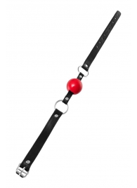 Красный кляп-шар на черных ремешках Anonymo - ToyFa - купить с доставкой в Самаре