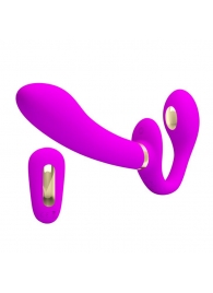 Лиловый безремневой страпон с функцией электростимуляции Thunderbird - Baile - купить с доставкой в Самаре