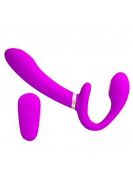 Лиловый безремневой страпон с функцией электростимуляции Thunderbird - Baile - купить с доставкой в Самаре