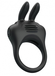 Черное эрекционное кольцо с вибрацией Davion - Baile - в Самаре купить с доставкой