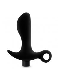 Черный анальный вибратор Silicone Vibrating Prostate Massager 01 - 10,8 см. - Blush Novelties - в Самаре купить с доставкой