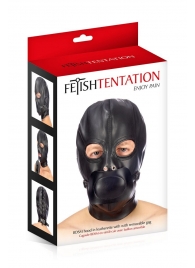 Маска-шлем с прорезями для глаз и регулируемым кляпом - Fetish Tentation - купить с доставкой в Самаре