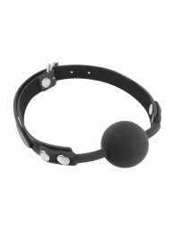 Черный силиконовый кляп-шарик на ремешках - Fetish Tentation - купить с доставкой в Самаре