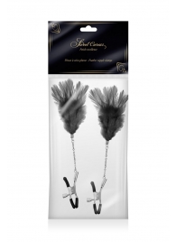 Зажимы для сосков с черными перьями Sweet Caress Feather Nipple Clumps - Sweet Caress - купить с доставкой в Самаре