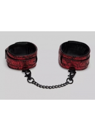 Красно-черные оковы Reversible Faux Leather Ankle Cuffs - Fifty Shades of Grey - купить с доставкой в Самаре