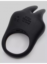 Черное эрекционное виброкольцо Sensation Rechargeable Vibrating Rabbit Love Ring - Fifty Shades of Grey - в Самаре купить с доставкой
