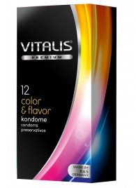 Цветные ароматизированные презервативы VITALIS PREMIUM color   flavor - 12 шт. - Vitalis - купить с доставкой в Самаре