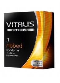 Ребристые презервативы VITALIS PREMIUM ribbed - 3 шт. - Vitalis - купить с доставкой в Самаре