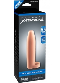 Насадка-расширитель с кольцом для подхвата мошонки Real Feel Enhancer - 14 см. - Pipedream - в Самаре купить с доставкой