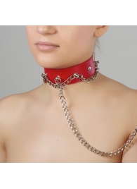 Красный ошейник из натуральной кожи - Sitabella - купить с доставкой в Самаре