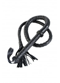 Длинный кожаный кнут с хлопушками на конце - ToyFa - купить с доставкой в Самаре