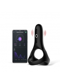 Черное виброкольцо Magic Motion Rise с подхватом мошонки - Magic Motion - в Самаре купить с доставкой