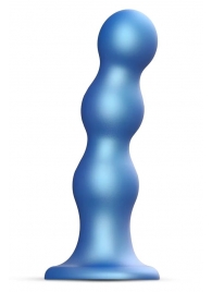 Голубая насадка Strap-On-Me Dildo Plug Balls size L - Strap-on-me - купить с доставкой в Самаре