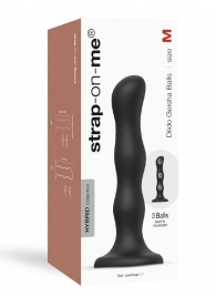 Черная насадка Strap-On-Me Dildo Geisha Balls size M - Strap-on-me - купить с доставкой в Самаре